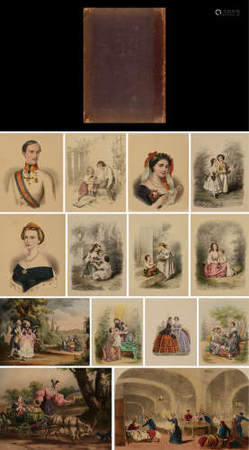约1850年代维多利亚时期《英国著名出版商Peter Jackson珍藏维多利亚时期的彩色版画集锦》硬皮精装本一册