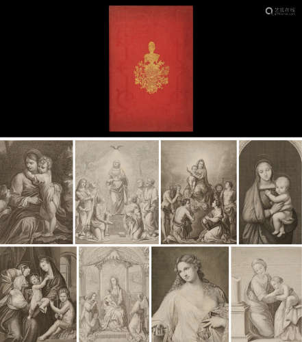 1862年法国巴黎出版《欧洲公共画廊艺术版画集》硬皮精装本一册