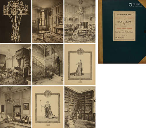 约1875年法国巴黎Editeurs出版《法国枫丹白露皇宫版画集》硬皮活页装本一册