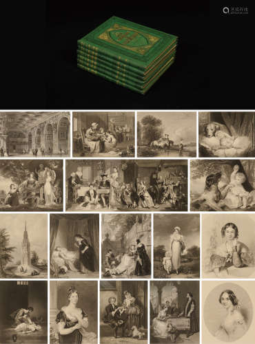 1879年伦敦The London Printing and Publishing Company出版《英国艺术家版画集》精刻铜版画集一套6册全