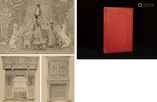 1882年巴黎出版《欧洲古典装饰艺术彩色版画集》硬皮精装本一册