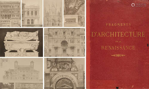 约1890年巴黎Charles Schmid出版《来自中世纪和文艺复兴时期的罗马古建筑版画集》硬皮精装活页本一册