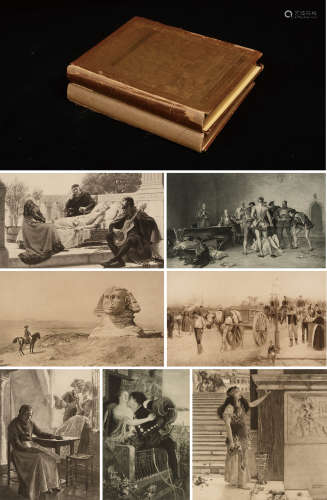 清 光绪二十年（1894）纽约出版《世界艺术品哥伦比亚博览会版画全集》全烫金硬皮精装本一套两册全。