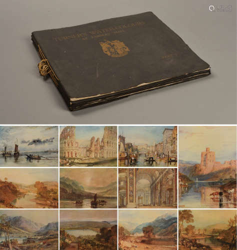 民国元年（1912）伦敦出版《英国古典艺术家特纳水彩画集》精装本一套6册全