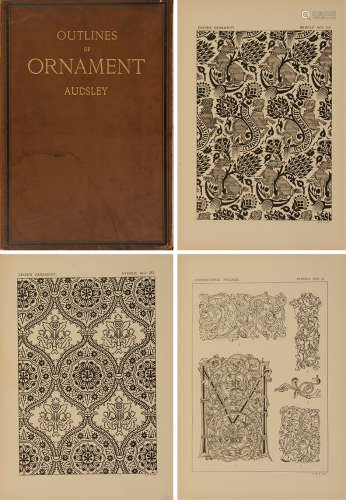 1881年伦敦出版《装饰纹样艺术版画集》硬皮精装本一册