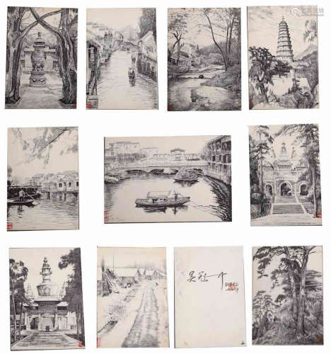A Chinese Hand-drawn Painting Album1 Signed By Wu Guan Zhong (10pages)