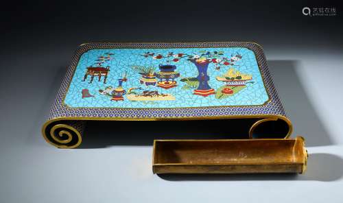 A Chinese Gilt Bronze and Cloisonne Enamel Table Stand