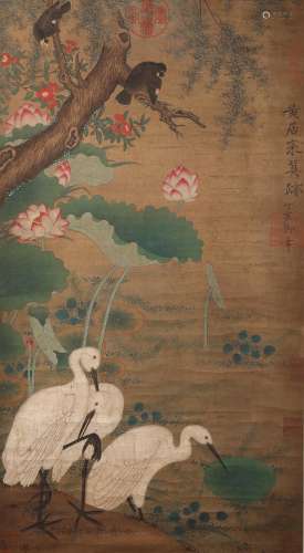 A Fine Chinese Hand-drawn Painting  Signed by Huangjucai