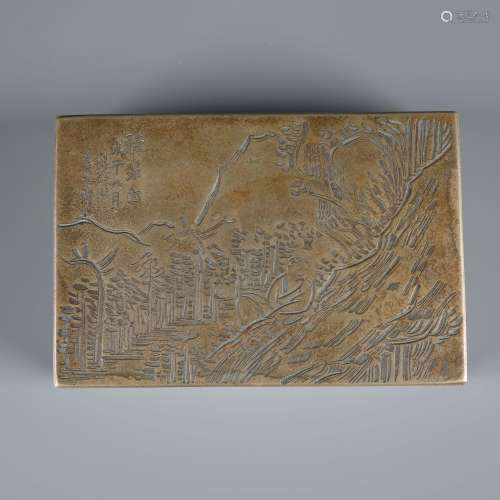 A Chinese Carved Copper Ink Cartridge