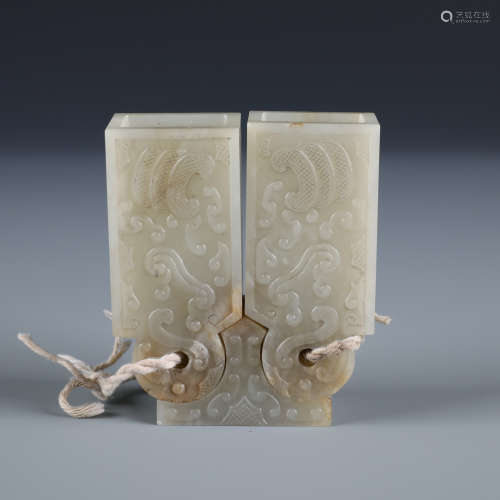 A Chinese Carved White Jade Incense Holder