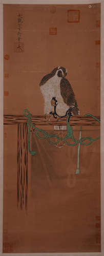 A Chinese Hanging Painting Scroll of Condor by Emperor Huizong of Song Dynasty