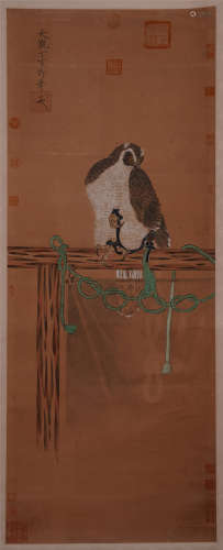 A Chinese Hanging Painting Scroll of Condor by Emperor Huizong of Song Dynasty