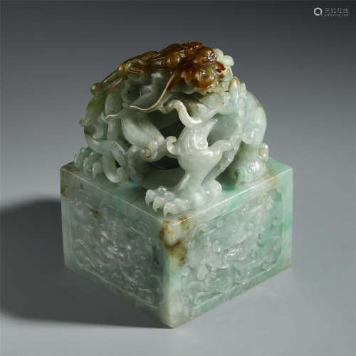 A Finely Carved Chinese Jadeite 