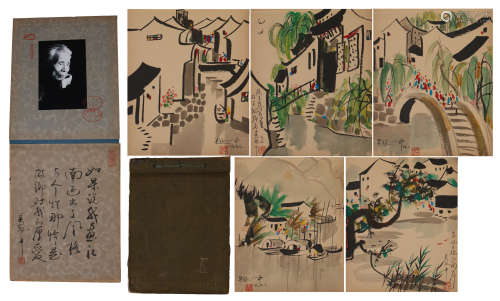 A Chinese Painting Scroll Album of Landscape by Wu Guanzhong