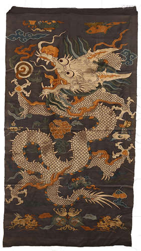 A Chinese Gold Silk Ke Silk Embroidery