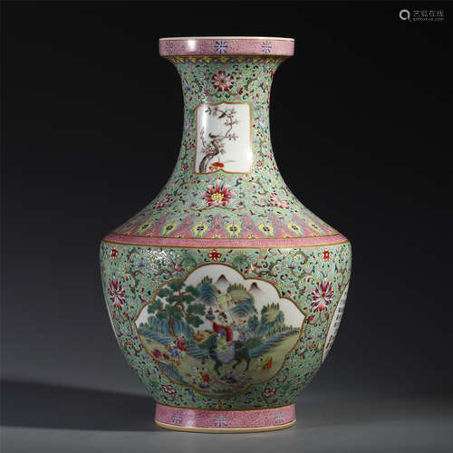 A Chinese Famille Rose Vase with Floral Motif