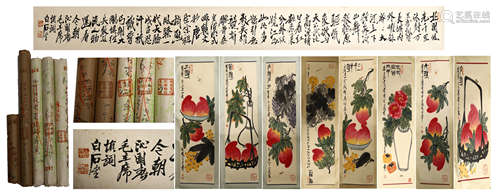 Five Framed Scrolls of Calligraphy by Qi Baishi