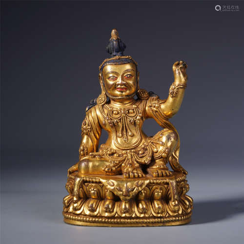 A Chinese Gilt Bronze Figure of God of Wealth