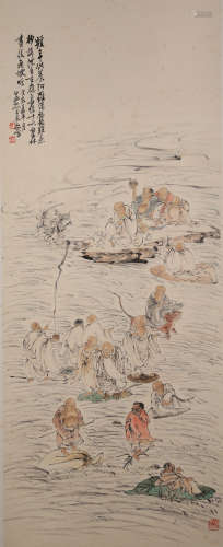 A  Chinese Hand-drawn Painting Signed By Wang Zhen