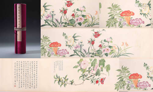 A Chinese Hand-drawn Painting Scoll Signed By Song Mei Ling