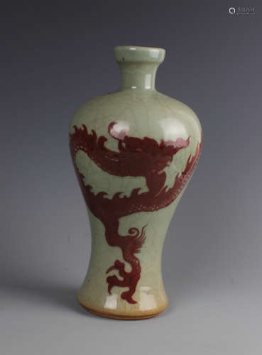 A Chinese Iron Red Dragon Vase