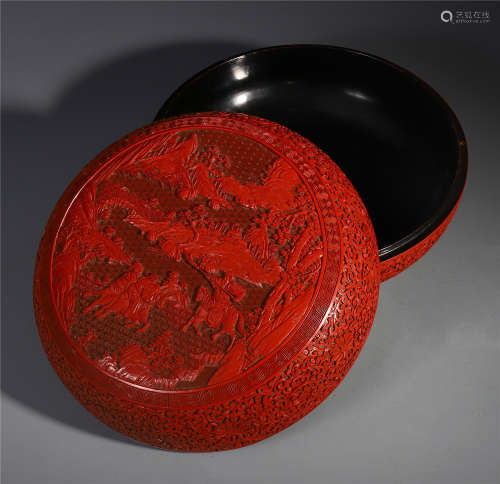 A Chinese Cinnabar Lacquer Box