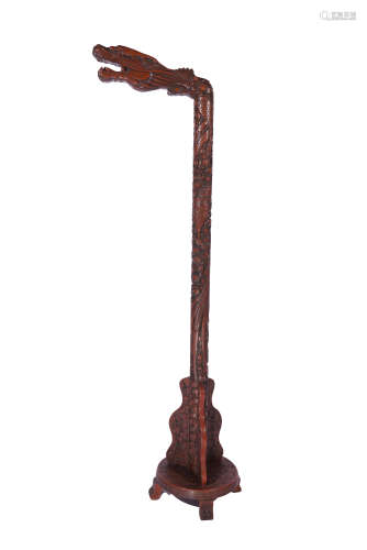An Archaic Rosewood Carved Case Rack with Dragon Motif
