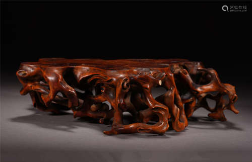 A Chinese Huangyang Wood Carved Tea Desk