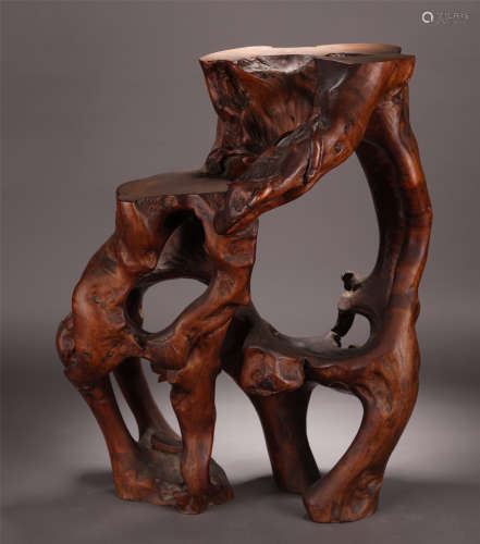 A Chinese Wood Carved Study Shelf