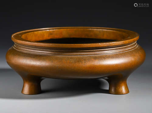 A Chinese Bronze Tripod Censer