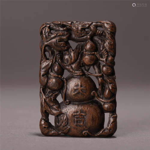 A Chinese Aloeswood Carved Plaque
