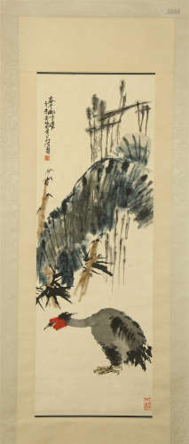 A Chinese Hanging Painting Scroll by Pan Tianshou, Ink on Paper