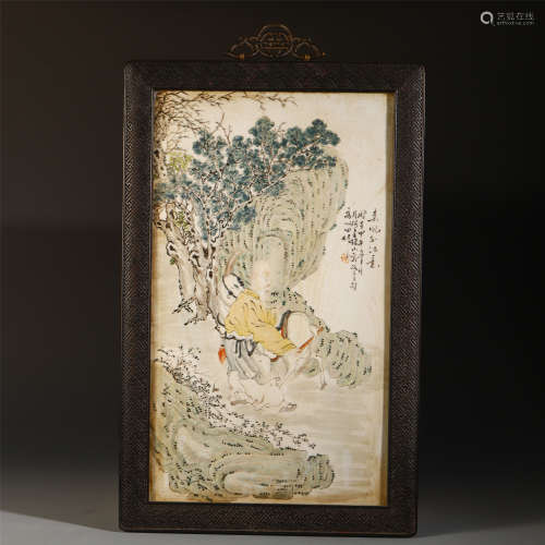 A Chinese Porcelain Panel Painted with Figure