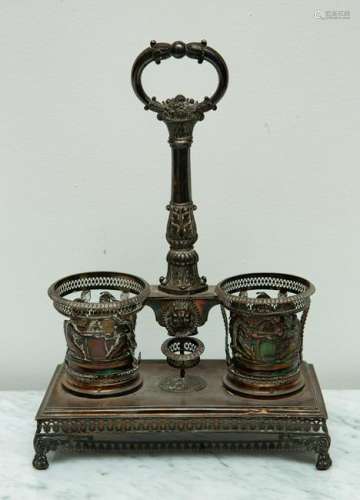 19thC French Silver Condiment Holder