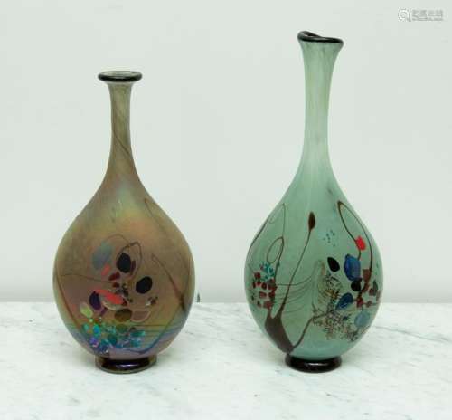 Two Robert Pierini French Art Glass Vases