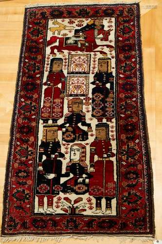 Antique Hand Woven Pictorial Rug