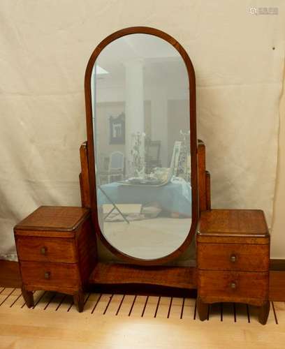 Art Deco Coiffeuse with Large Mirror