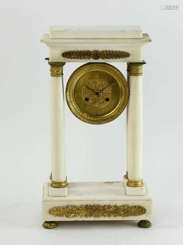 19thC French Empire Marble Clock