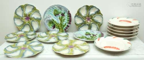 Group of French Majolica Plates