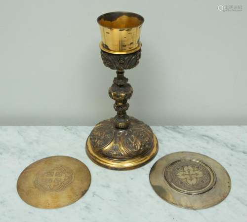Silver Chalice and Communion Plates