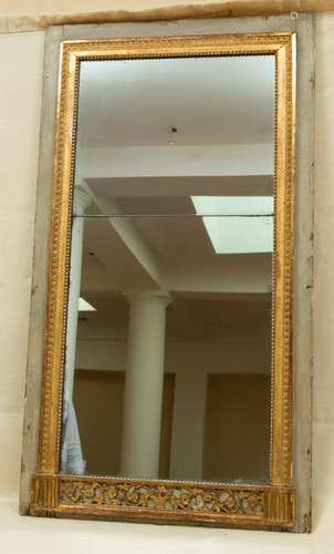 Louis XVI Green Painted Giltwood Mirror