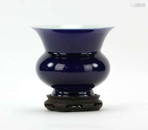 Chinese Blue Glazed Zadou Jar