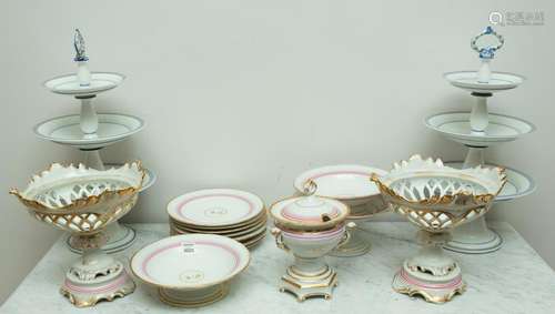 Pair of Tidbit Servers and Dessert Set