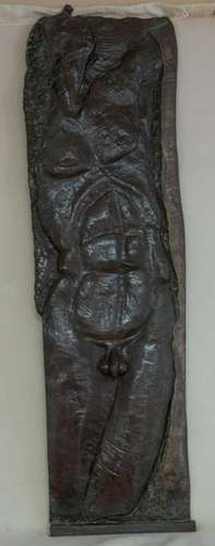 Bronze Plaque of Nude, Signed Bacsi