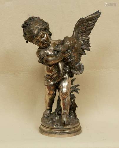 Sculpture, Child with Duck, Auguste Moreau