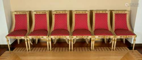 Set of (6) French Empire Gondola Chairs