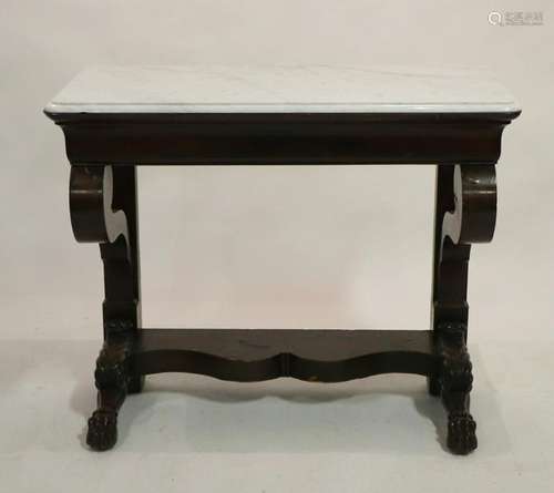 French Empire Marble Top Console Table