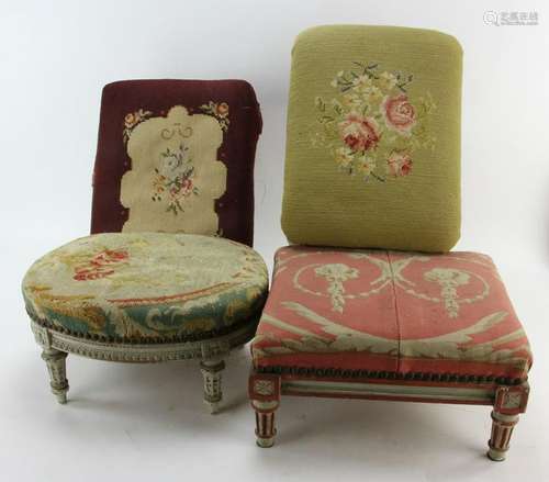 Group of Needlepoint Footstools