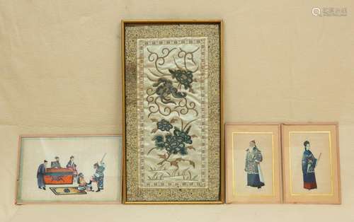 (4) Artworks, Chinese Paintings, Silkwork