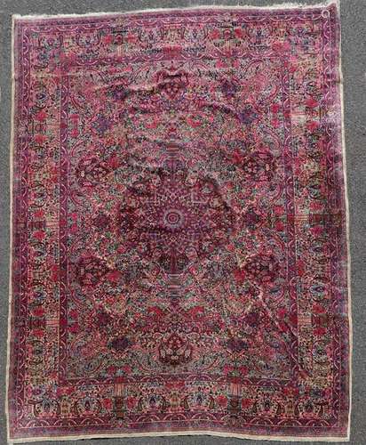 Antique Persian Lavar Kerman Rug